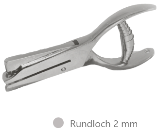 Lochzange zum Markieren von Prüfplaketten - Rundloch 2 mm